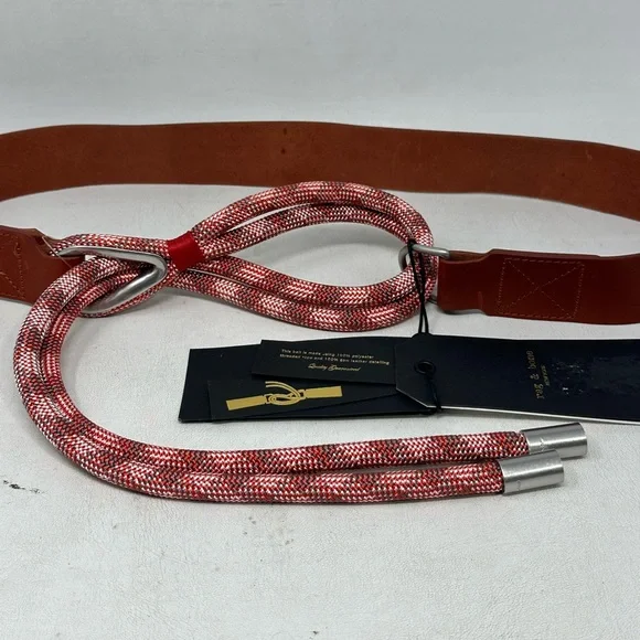 Rag & Bone Rosewood Anchor Belt, Women's Size M/L - Red/Brown